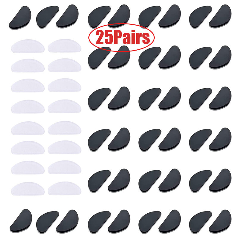 25 пар носоупоры для очков клейкие силиконовые носоупоры Нескользящие белые тонкие носоупоры для очков аксессуары для очков