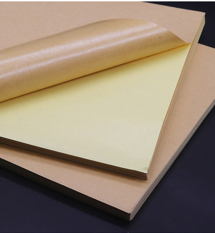 Papier adhésif A4 Kraft, papier autocollant d'impression Laser à jet d'encre imprimable, étiquette autocollante A4, 100