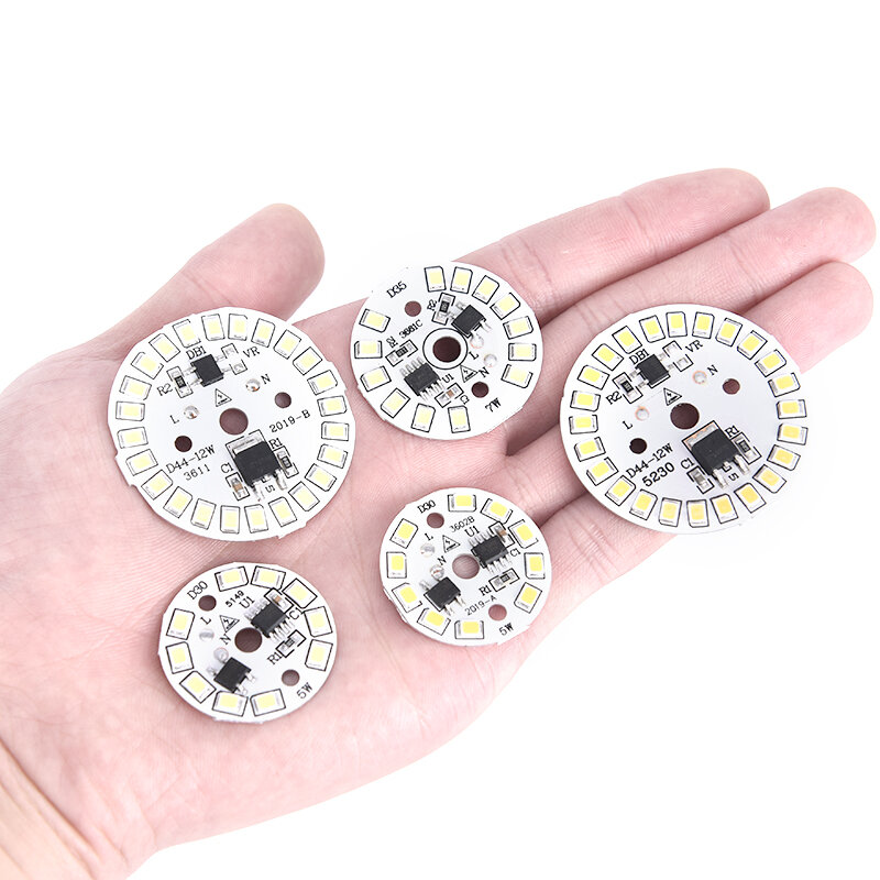 1 Buah LED Bulb Patch Lamp SMD Plate Circular Module Light Source Plate untuk Bulb Light White/Warm White Light