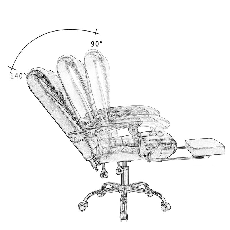 Sedia per Computer di lusso sedia da ufficio girevole reclinabile in pelle per ufficio direzionale sedia da notte reclinabile a 140 °
