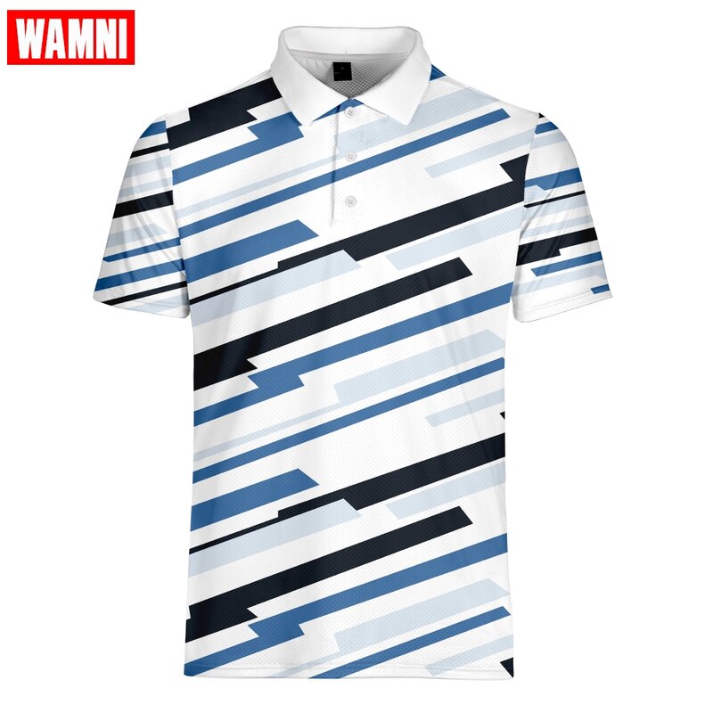 Wamni marca 3d camisa esporte secagem rápida camisa de tênis solto harajuku listra casual musculação masculino respirável camisa branca
