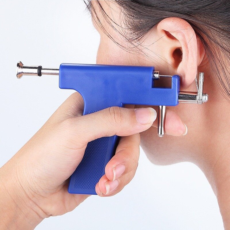 Kit de ferramentas Piercing Gun para ouvido, nariz, umbigo e corpo, instrumento Studs Set, DIY Tongue Gun, 98PCs