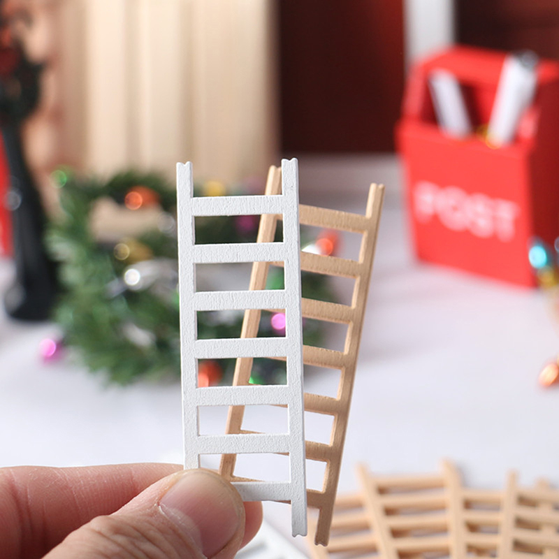 1/5 Stks 1:12 Poppenhuis Miniatuur Meubelen Houten Ladder Trap Huis Decoratie Driedimensionale Ladder Model Van Poppenhuis