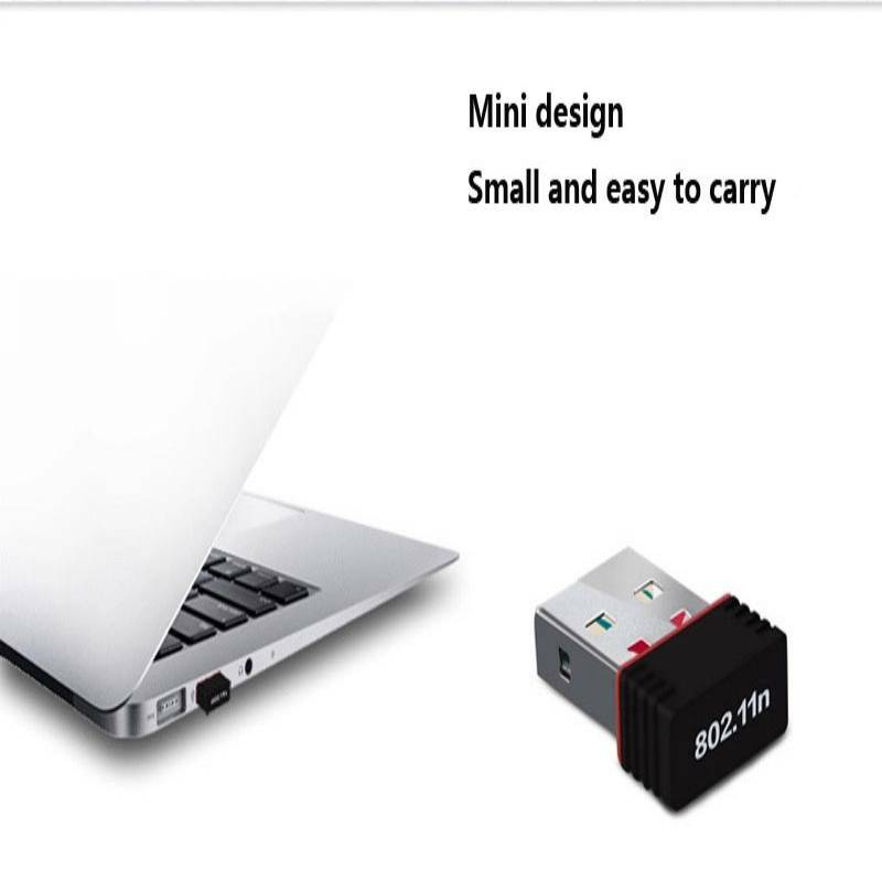 Terow-MT7601 Mini placa de rede sem fio, 150Mbps, 2.4G, adaptador WiFi, WLAN, USB 2.0, 2dBi, tablet, PC, TV Box, CCTV, desktop