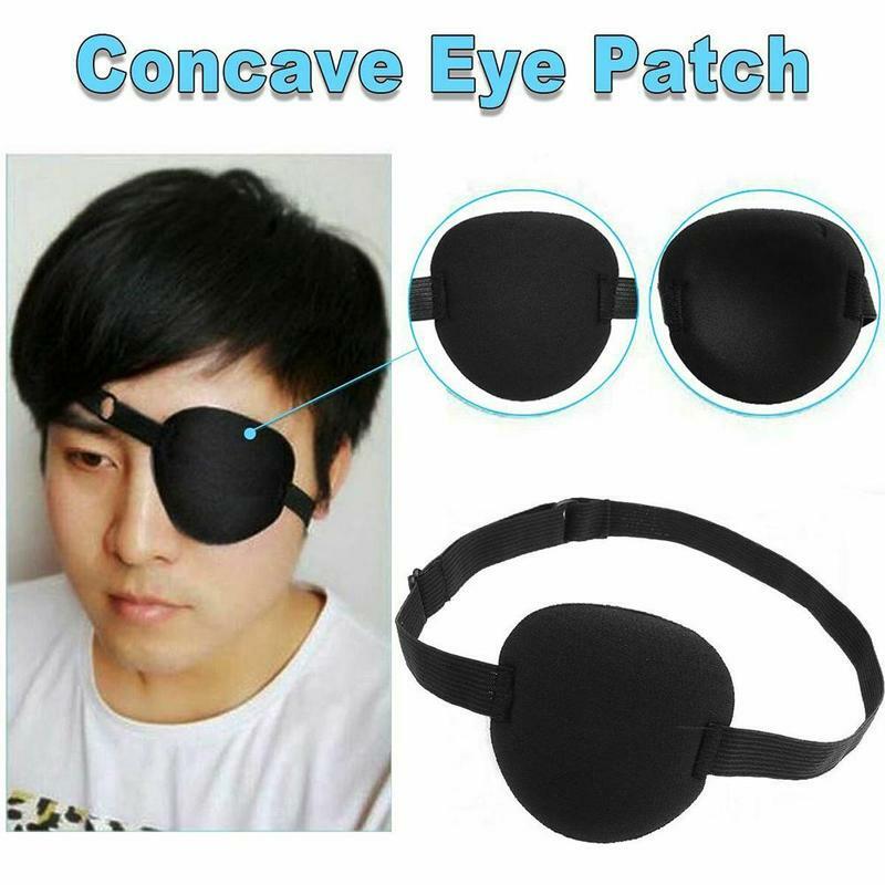 Pirate Eye Patch Unisex สีดำ Single Eye Patch Eyepatch ตาล้างทำความสะอาดได้เว้า Eye Patch เด็กชุดคอสเพลย์โจรสลัด