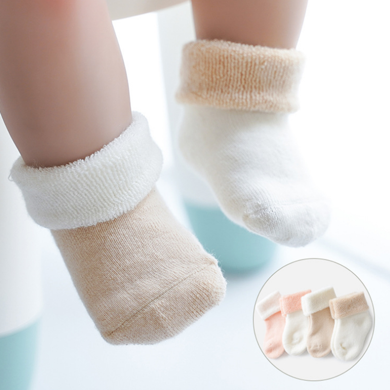 2Pair/lot 2020 New autumn and winter thick baby socks newborn socks warm baby foot socks