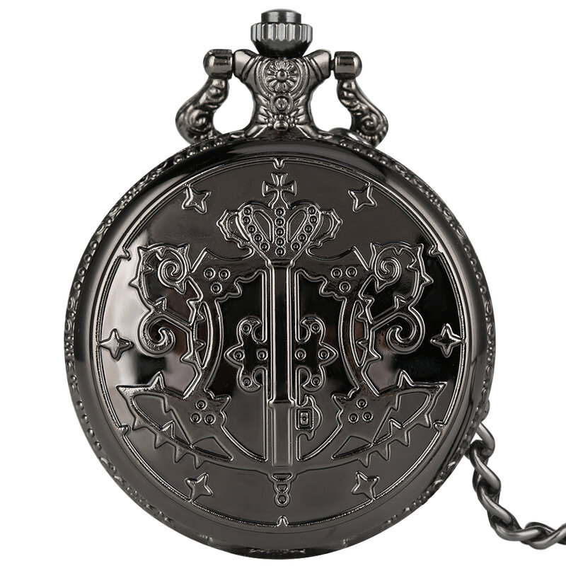 Dark Butler reloj de bolsillo de aleación con temática de Manga japonesa, esfera con números romanos, cubierta exquisita, collar bonito, los mejores regalos adecuados