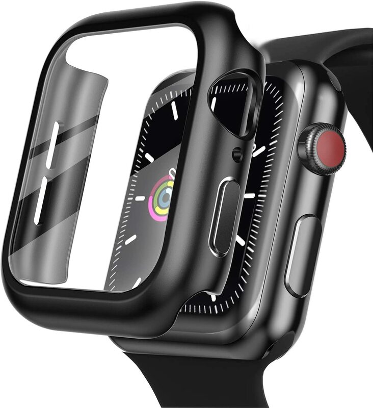 Funda + cristal para funda de Apple watch de 45mm, 41mm, 44mm, 40mm, 38mm, 42mm, protector de pantalla, parachoques templado, funda para iwatch series 8, 7, 6, se, 5, 3