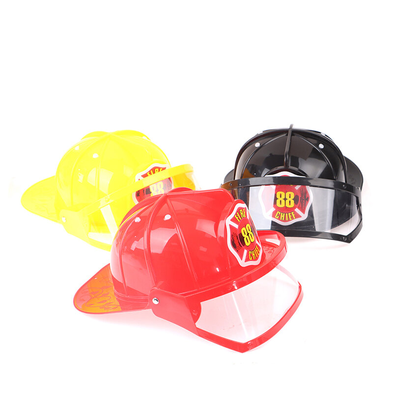 Kids Fireman Helmet Firefighter Hats Fancy Dress Accessories Kids Halloween Party Role Play Toys Yellow