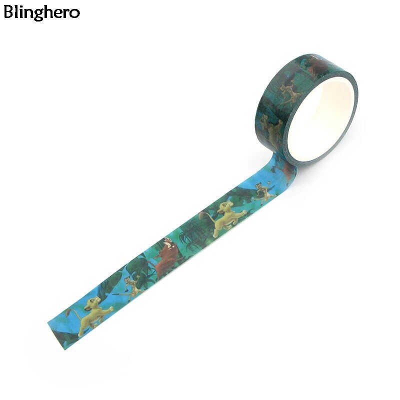 Blinghero Lion 15mm X 5m Dekorative Washi Band Klebeband Diy Cartoon Masking Tape Decals Scrapbooking Aufkleber BH0062