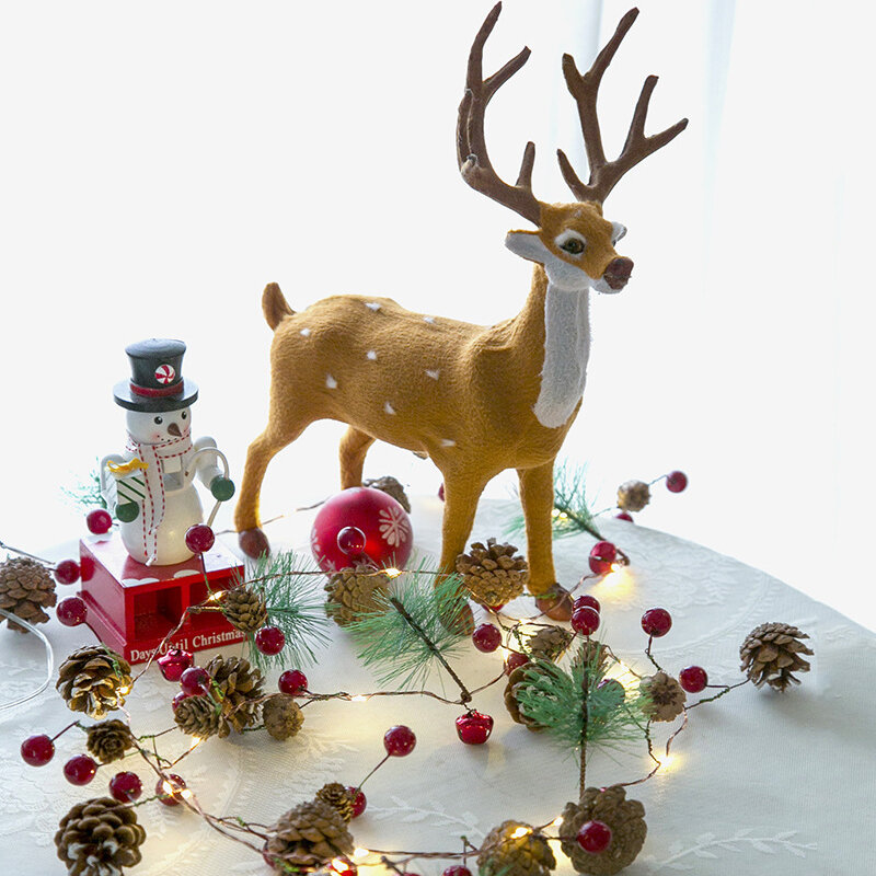 2M 20led świąteczny drut miedziany łańcuchy świetlne lampki zasilanie bateryjne Garland świąteczne dekoracje wesele Xmas