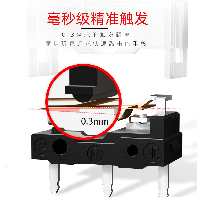 4Pcs Kailh micro switch 80M life gaming mouse Micro Switch 3Pin black dot used on computer mice left right button Kailh GM Black