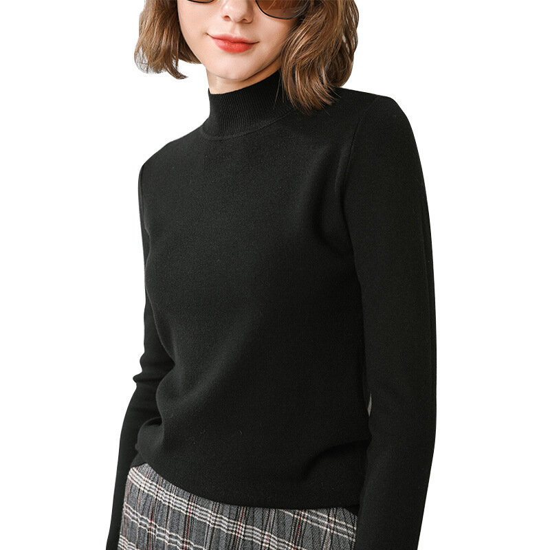 MRMT 2024 nowy damski sweter z dzianiny półgolf luźny sweter z długim rękawem jesienno-zimowy damski
