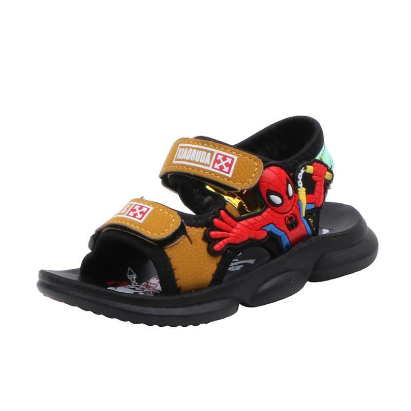 Summer kids shoes brand closed toe toddler boys spiderman sandals orthopedic sport pu leather baby boys beach sandals
