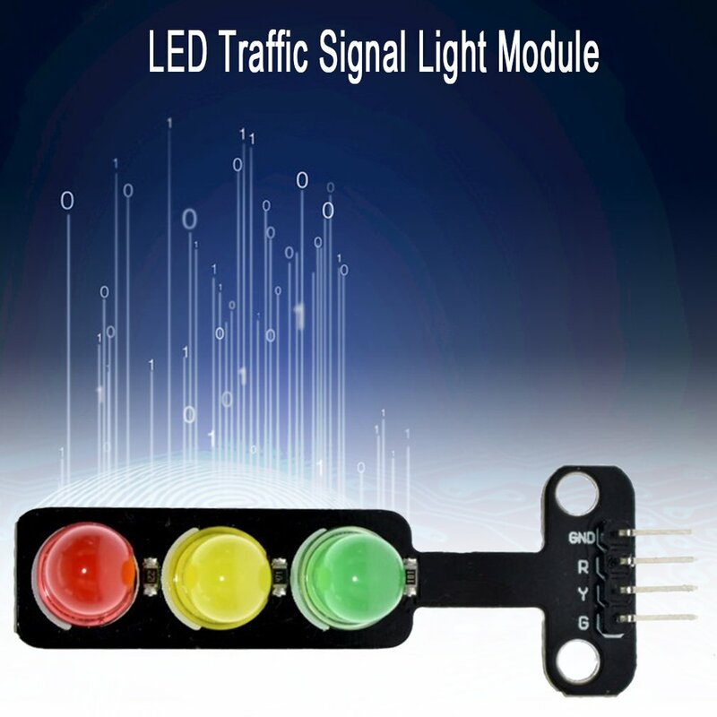 Lampu LED Traffic Light Modul 5V Digital Output Sinyal Biasa Kecerahan Lampu 3 Kontrol Terpisah