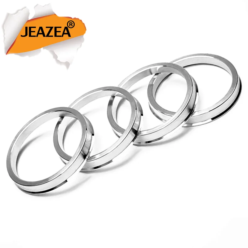 JEAZEA 4Pcs Universal Aluminum Alloy Silver Hub Centric Rings Car Wheel Bore Center Collar OD=64.1mm ID= 56.1mm