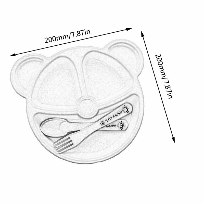 新しいフラクタルクマの子供プレートセット簡単キッズ注意増加食べる興味深い子供たちのために1セット食器