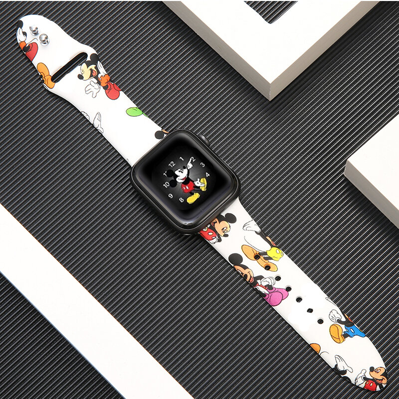 Correa de silicona para Apple watch correa 42mm 38mm iwatch correa 44mm 40mm 5 4 3 2 patrón pulsera deportiva Apple watch 5 Accesorios