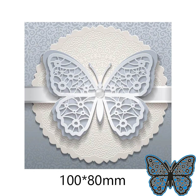 Quadros de aço de metal corte dados criativo borboleta diy scrapbooking álbum de fotos gravando cartões de papel 100*80mm