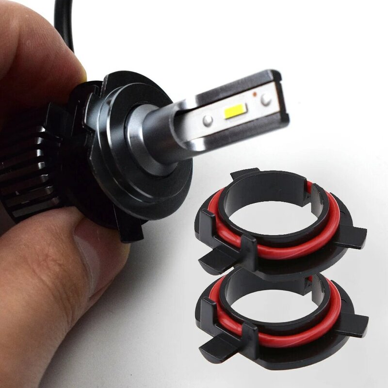 2pcs H7 LED Headlight Bulb Adapter Socket Base Holder Retainer Clips Accessories For Kia Hyundai Mitsubishi