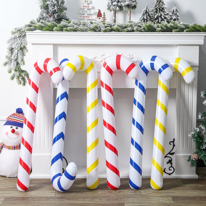 Inflable de Navidad de bastones feliz adornos navideños para el hogar 2021 de Navidad ornamento de Navidad regalos de Año Nuevo 2022