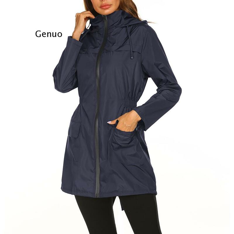 Женский ветрозащитный плащ с капюшоном, плащ, пальто для активного отдыха, походов, длинная спортивная куртка, осенняя теплая верхняя одежда, пальто для кемпинга, легкий вес