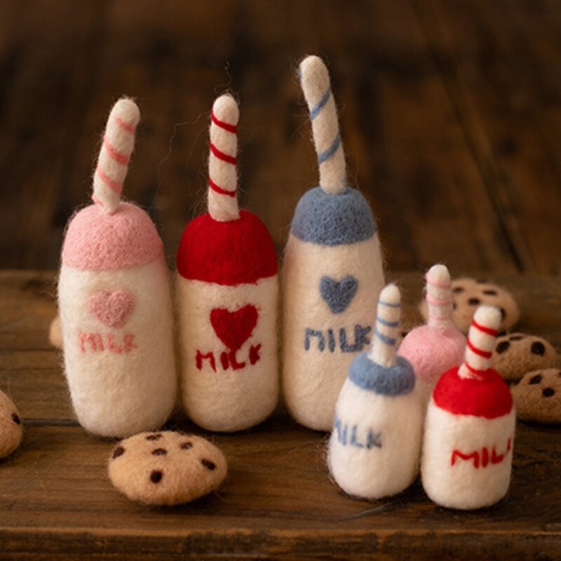 DIY Bayi Wol Merasa Botol Susu + Kue Dekorasi Fotografi Baru Lahir Props Bayi Foto Menembak Aksesori Pesta Rumah Orname
