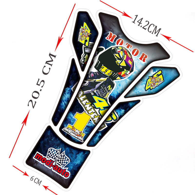 Nueva almohadilla para depósito de protección para depósito de motocicleta adhesivo Universal reajuste personalizado creatividad Racer Eagle Shark Etiqueta de personajes animados
