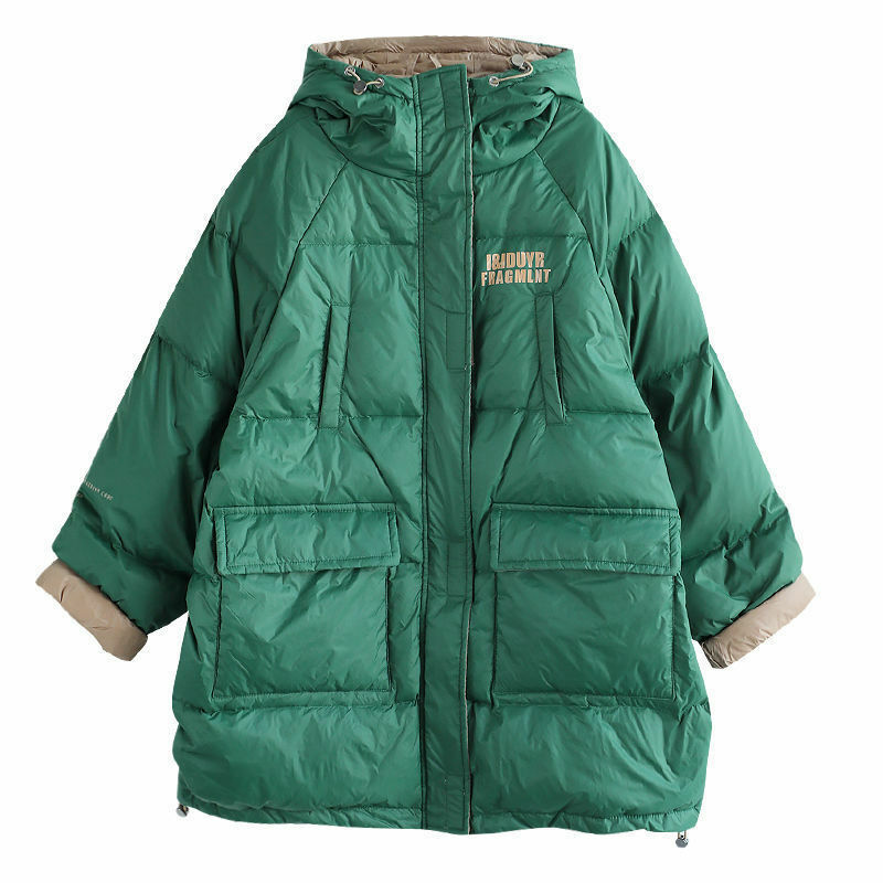 Frauen Winter Casual Einfarbig Warme Parka Mantel Streetwear Polyester Zipper Gerade Padded Jacke frauen Kleidung KJ522