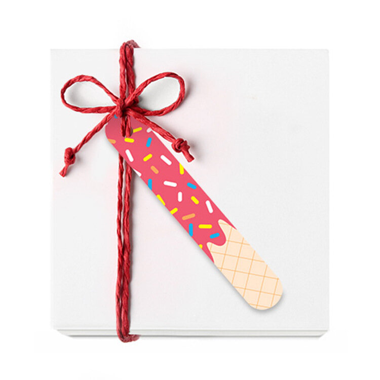 Etiquetas de papel Kraft con forma de helado, etiqueta de precio de piezas, tarjeta de regalo de boda, etiqueta DIY, recuerdo de fiesta, 100x1,2 cm, 7,5