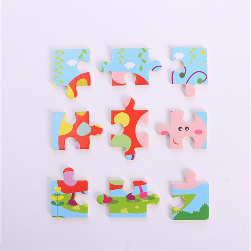 Inteligência crianças brinquedo de madeira 3d quebra-cabeça tangram para crianças dos desenhos animados do bebê animal/tráfego puzzles educativos aprendizagem brinquedos