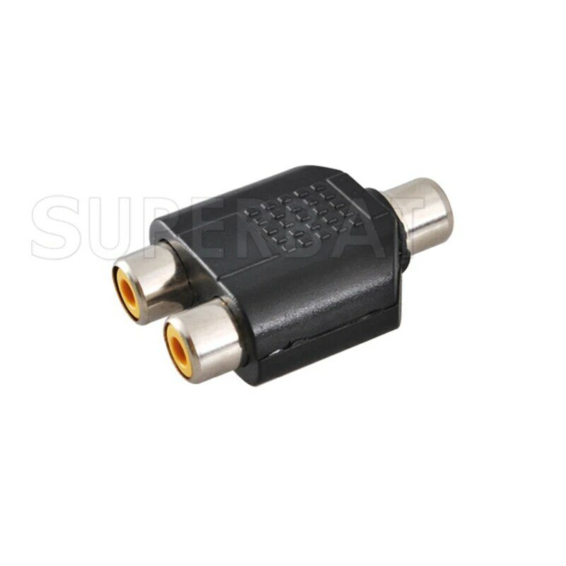Superbat 5pcs RCA Audio Adapter RCA Jack to Two RCA Female RF Coaxial Connector