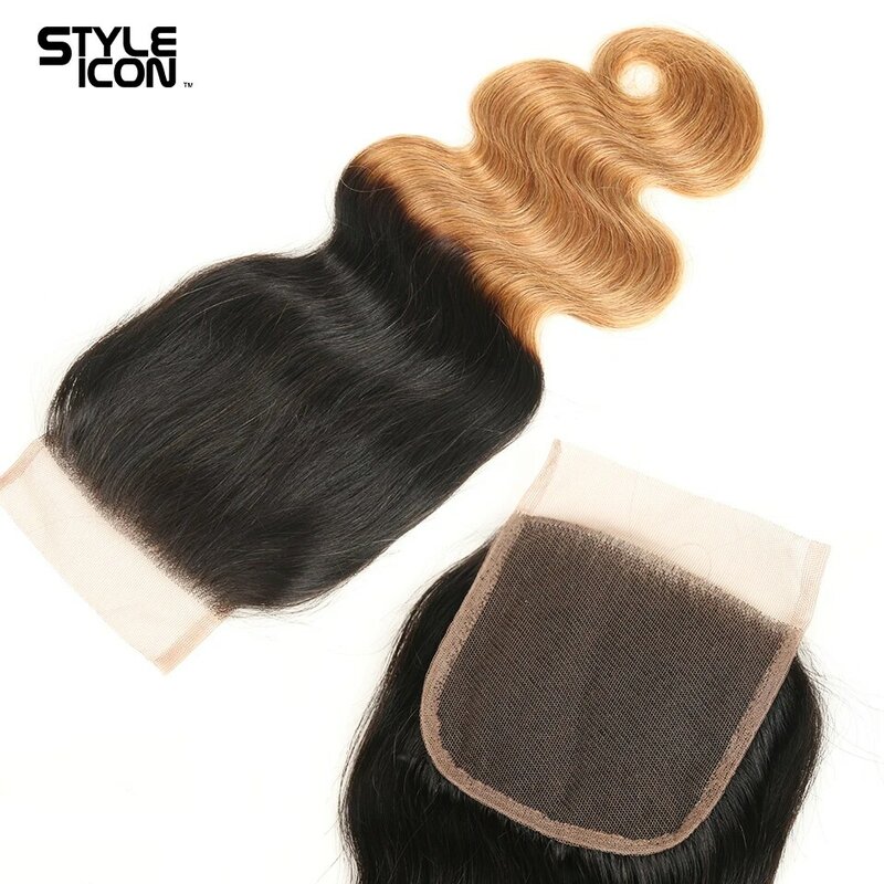 Body Wave With Lace Closure T1B/27 Ombre Remy Body Wave Bundles With Closure Human Hair 3 Bundles With  Closure