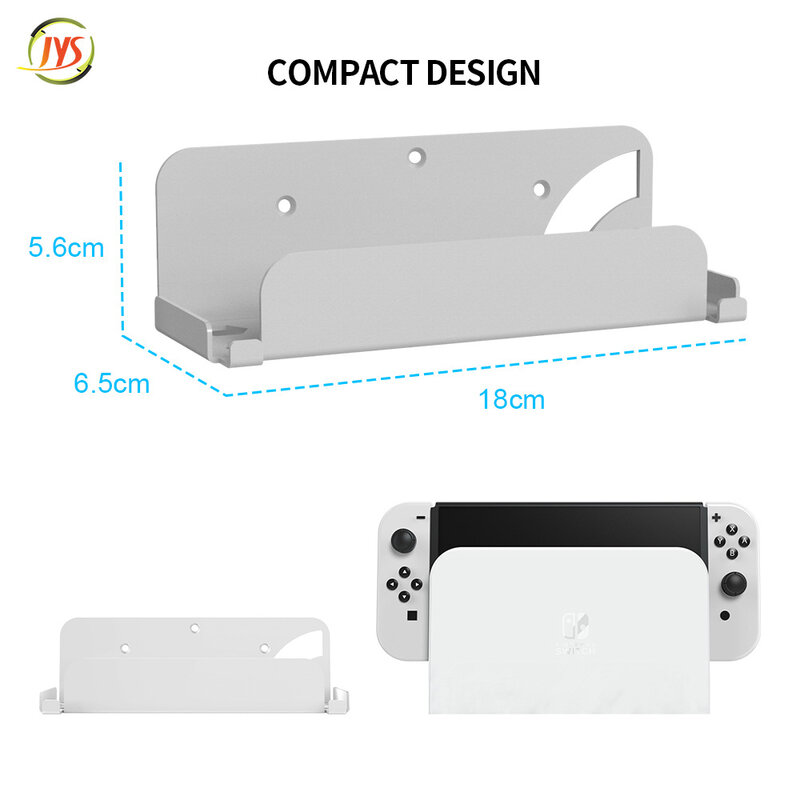 ผนังผู้ถือขาตั้งป้องกันสำหรับคอนโซล Nintendo Switch สวิทช์เหล็กยึดเสาสนับสนุน Nitendo Switch OLED TV Dock อุปกรณ์เสริม