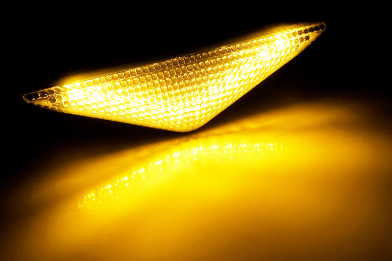 ANGRONG – 2X LED ambre, indicateur latéral, répéteur de lumière, lentille noire, pour Ford Focus I Mondeo III