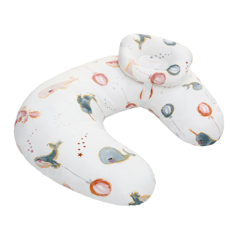 2 pezzi a forma di U cuscini per allattamento maternità allattamento al seno cuscino neonato alimentazione cerniera copertura cotone vita cuscino collo