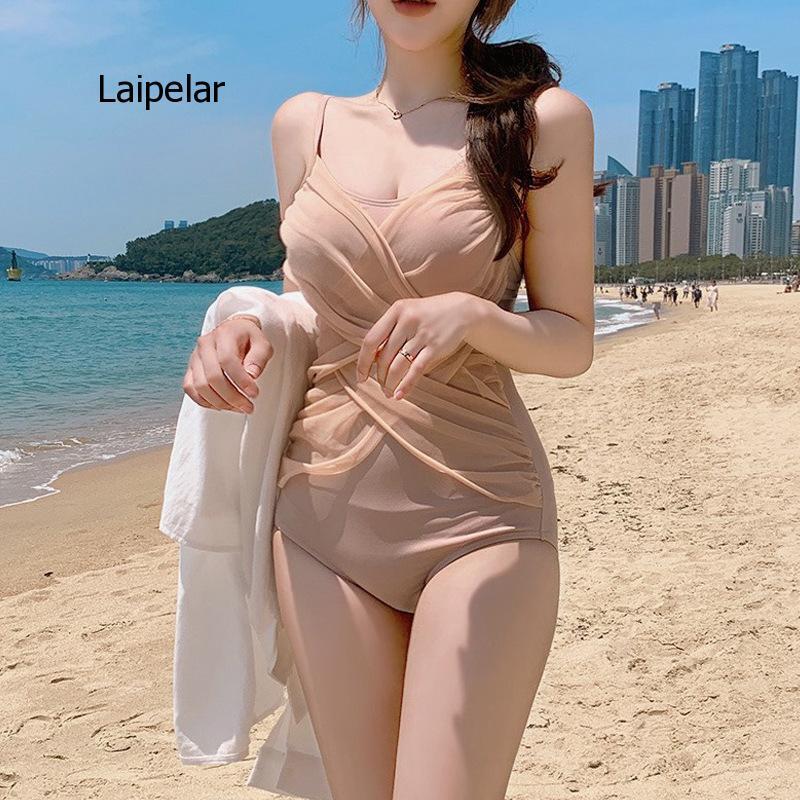New Women Sexy Pleated Halter Bodysuits Female Chic Lace Up Mesh Blouse Brand Slimming Playsuits Tops