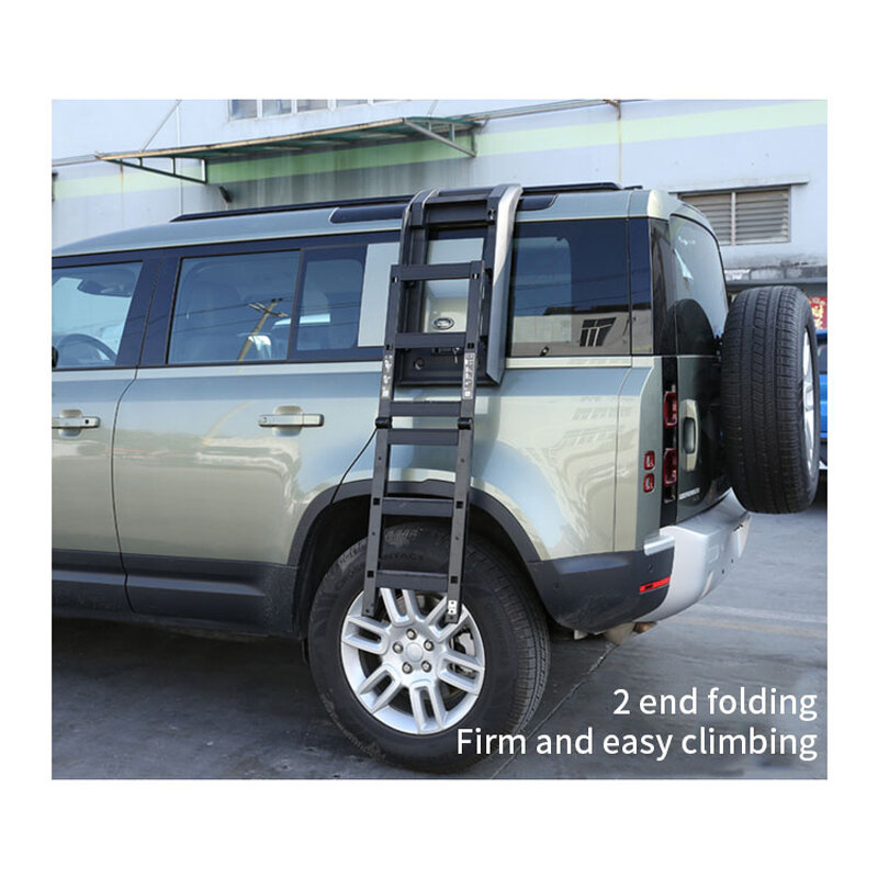 Hoge Kwaliteit Aluminium Auto Opvouwbare Lift Kant Deur Ladder Vouw Voor 2020 Land Rover Defender 90/110