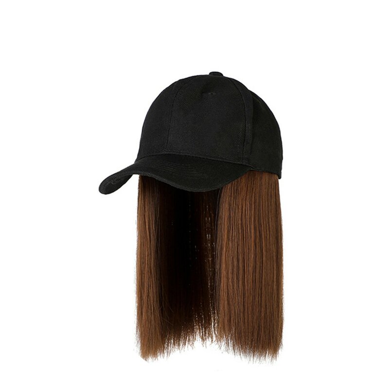 Baseball Kappe Haar Gerade Haar Frisur Einstellbare Perücke Hut Befestigt Lange Haar Hohe Temperatur Seide Headwear Haare