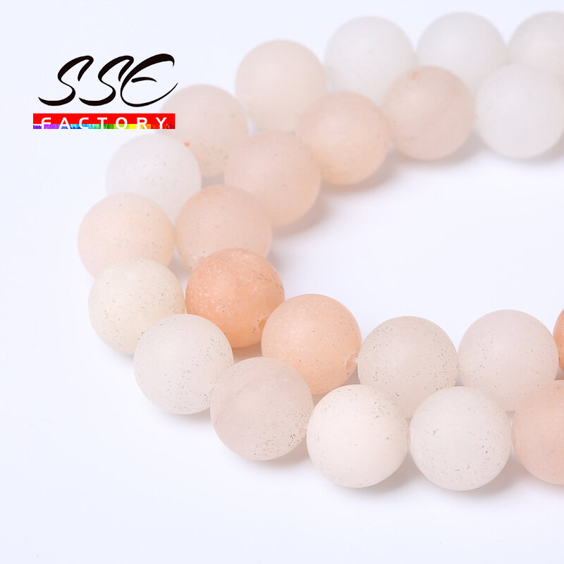 Wholesale Natural Stone pink aventurine Frosted Beads Matte Round Loose Beads 4 6 8 10 12MM For Jewelry Making Fit DIY Bracelet