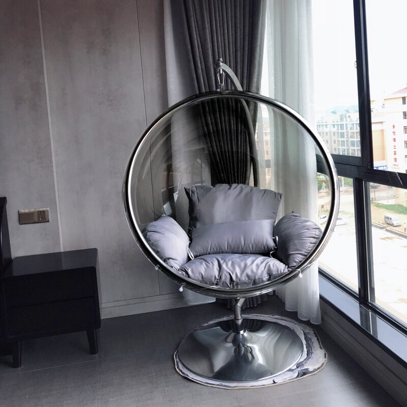 Nieuwe Mode Patio Schommels Netto Rood Ruimte Bubble Vibrerende Transparante Swing Indoor Wieg Creatieve Balkon Glas Mand Rieten