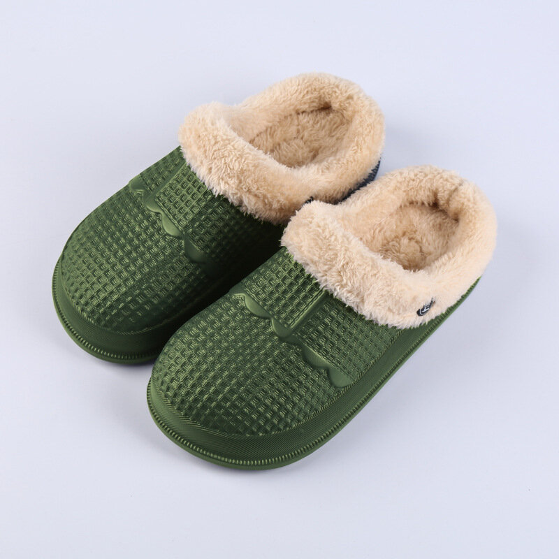 Sandal Pria Musim Dingin Sandal Pasangan Baru Sandal Wanita Musim Dingin Ukuran Plus Sandal Tahan Air Sandal Musim Dingin Sepatu Rumah Dalam Ruangan