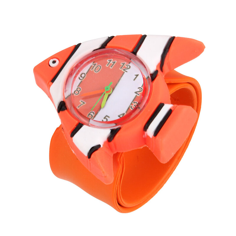 NIN668-Reloj de pulsera de silicona con dibujos de animales para bebés y niños, nuevo