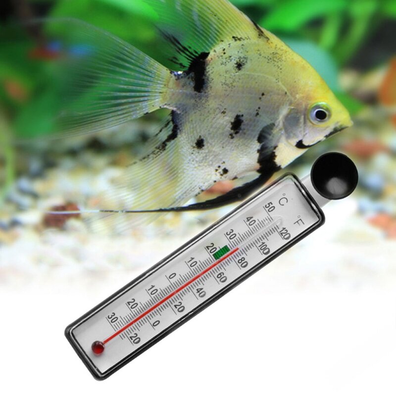 H55A Aquarium Fish Tank Thermometer Glass Meter Water Temperature Gauge Suction Cup