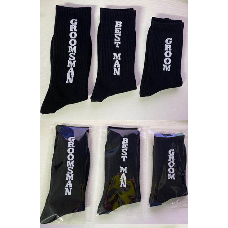 1-5Pair Creative Cotton Socks Men Grooms and Groomsmen 2021 Breathable Sock for Male Wedding Anti-friction Deodorization Socks
