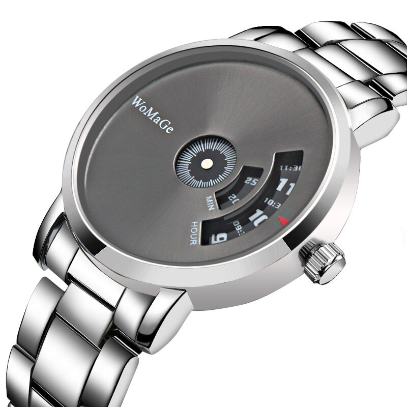 Womage นาฬิกาข้อมือสำหรับผู้ชาย, ผู้ชายแฟชั่นนาฬิกาสำหรับผู้ชายควอตซ์สร้างสรรค์นาฬิกาข้อมือเล่นกีฬาเอกลักษณ์