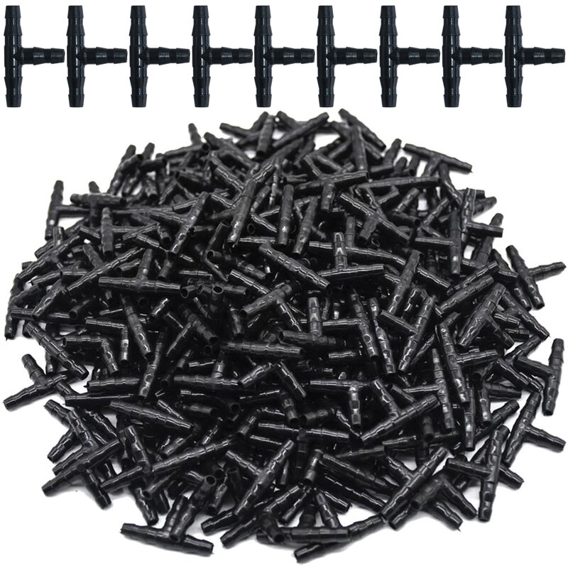 KESLA 50-100PCS 1/4 Inch Dripper Watering Tee Connector Drip Irrigation Greenhouse Garden Tools Repair Fitting for 4/7mm Hose