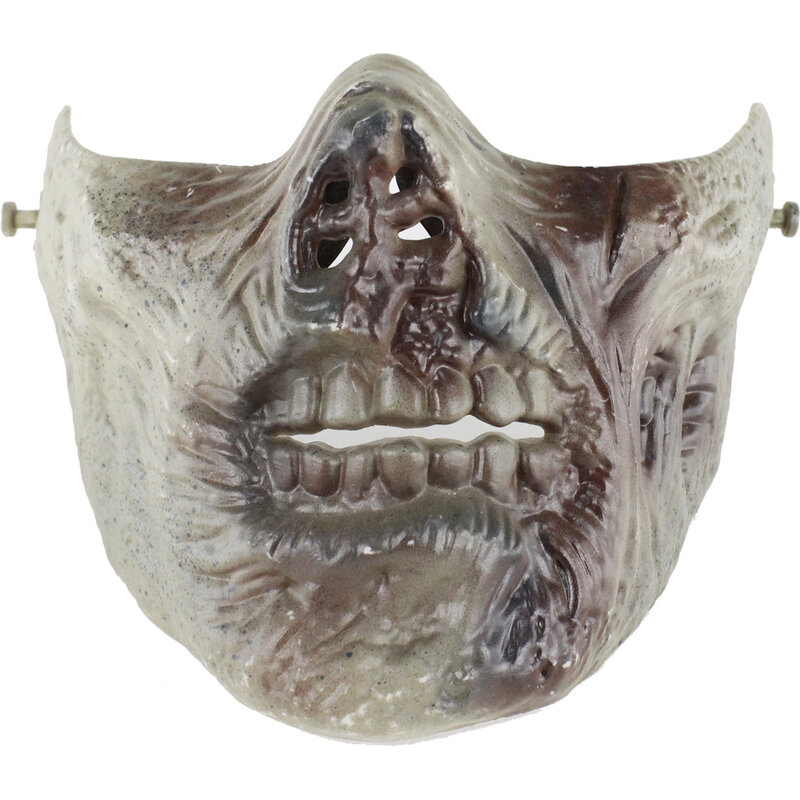 Zombie straszna maska na Halloween na festiwal Cosplay pół twarzy maska do airsoftu taktyczne maski sprzęt ochronny do akcesoriów Paintball