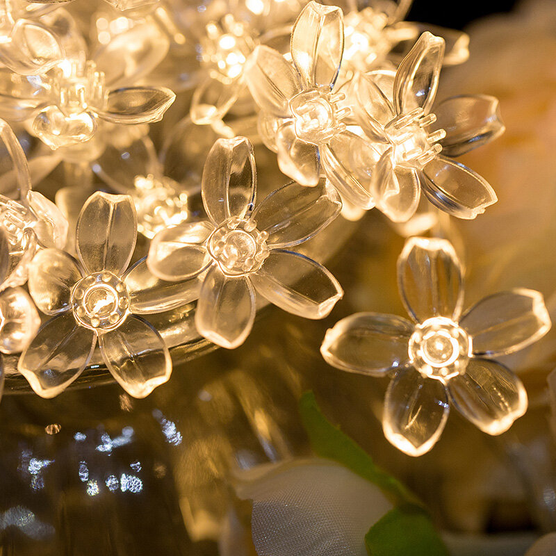 USB Flower String Fairy Lights, Guirlanda LED, Ornamentos Pendurados, Decorações De Árvore De Natal, Festa Em Casa, Feriado, Noel