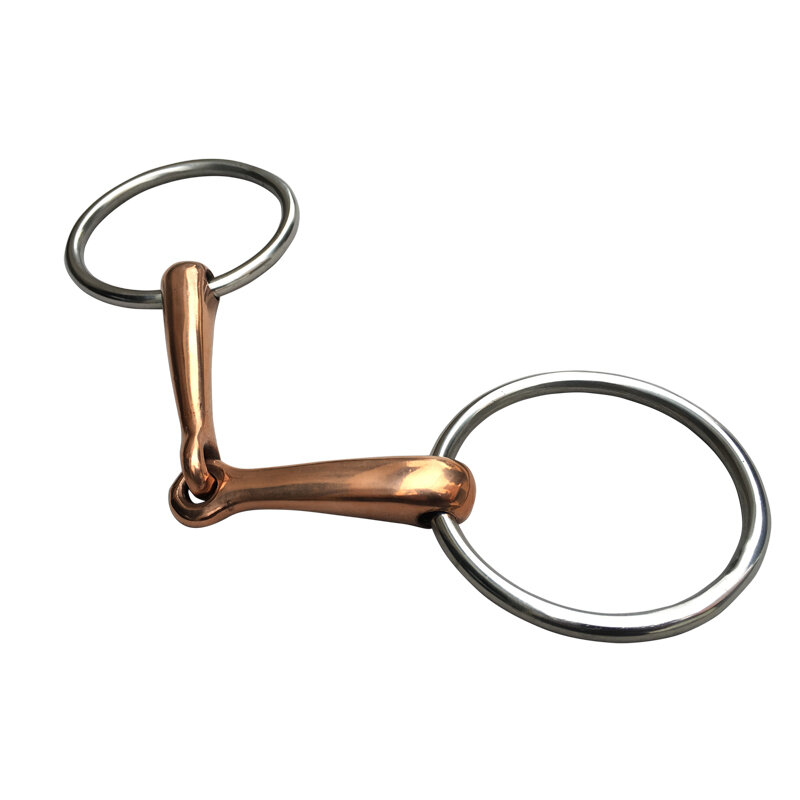 Stainless Steel Ring Snaffle Bits Copper Mouth Bit Horse Riding Equipment 5 Inches